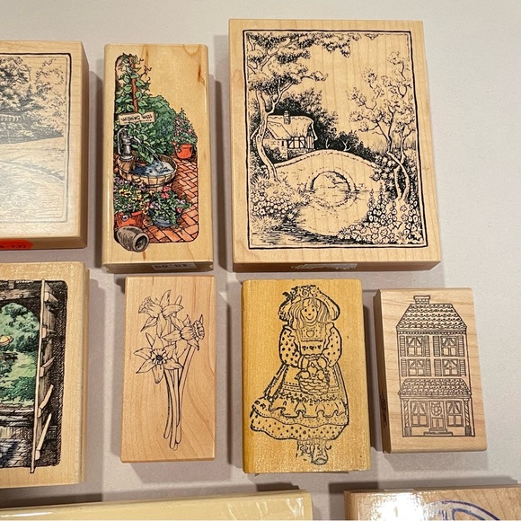 stampendous rubber stamp Lot PSX & Others Cottage Wishing Well Floral Village - Picture 3 of 11
